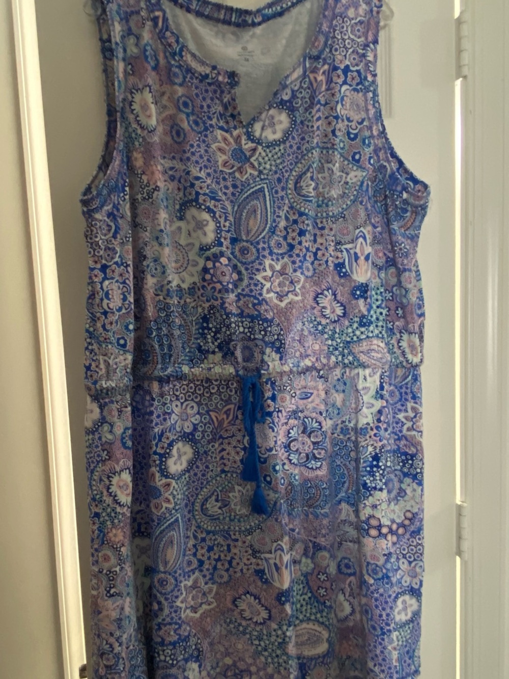 NWOT Talbots Sleeveless Blue Floral Paisley Women’s Dress 3X 22 24